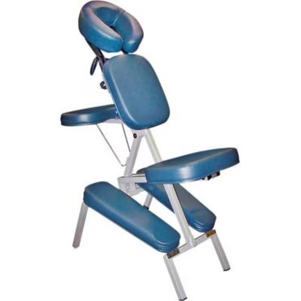 Portable Massage Chair, Blue Vinyl Upholstery, 500 lb. Capacity, Fabrication Enterprises, Mfr#: 15-3730B